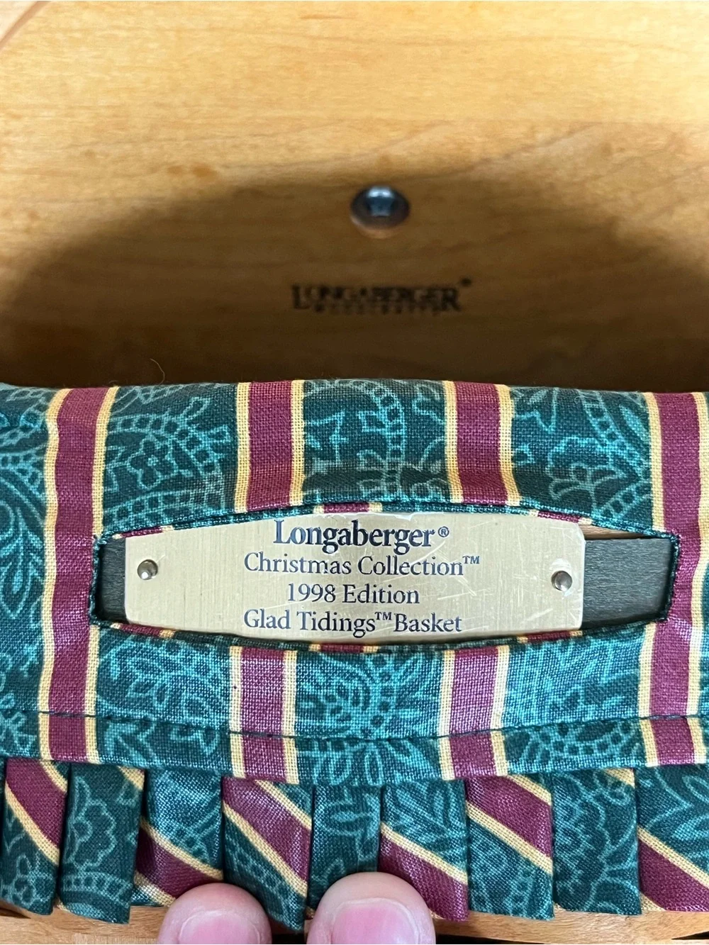Longaberger Glad Tidings Basket with Lid